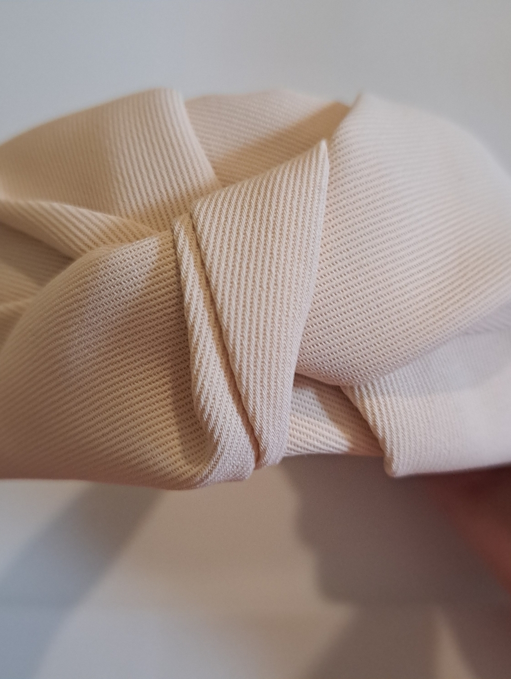Hand Made Light Beige Wide Knot Headband